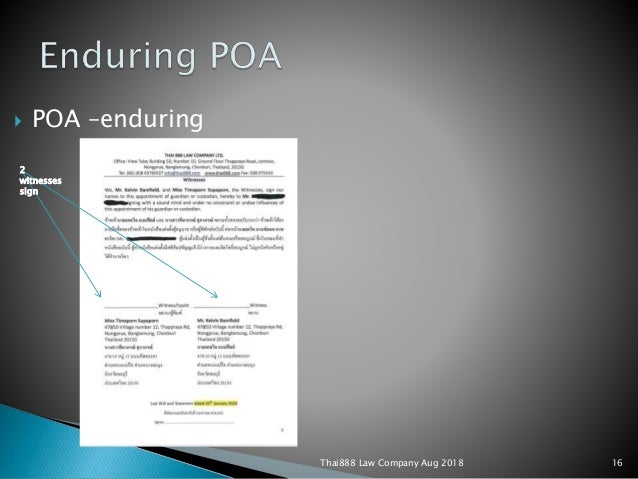 Thai888 Law Company Presentation On Power Of Attorney Poa