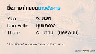 Thai names in space.