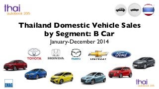 Thailand Domestic Vehicle Sales
by Segment: B Car
January-December 2014
 