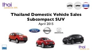 Thailand Domestic Vehicle Sales
Subcompact SUV
April 2015
 