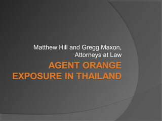 Agent Orange And Thailand Veterans