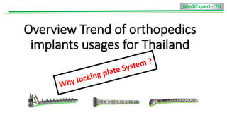 Overview Trend of orthopedics
implants usages for Thailand
MediExpert - TH
 