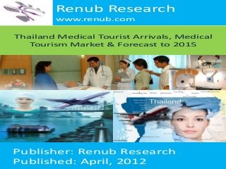 Renub Research
www.renub.com
Thailand Medical Tourist Arrivals, Medical
Tourism Market & Forecast to 2015

Publisher: Renub Research
Published: April, 2012
Renub Research
www.renub.com

 