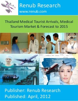 Thailand Medical Tourist Arrivals, Medical
Tourism Market & Forecast to 2015
Renub Research
www.renub.com
Publisher: Renub Research
Published: April, 2012
 