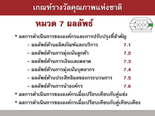 เกณฑ์รางวัลคุณภาพแห่งชาติ
 