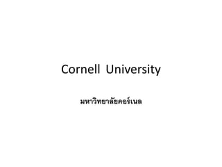 Cornell University
มหาวิทยาลัยคอร์เนล
 