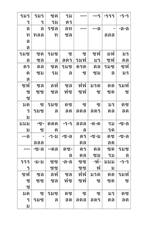 รมร
ร
รมร
ร
ซด
รม
รม
ดร
---- ---ร -รรร -ร-ร
ล
ท
ล
ล
ล
ทลล
รซล
ท
ลท
ซล
---- ---ล -
ลลล
-ล-ล
รมซ
ล
ซด
ซล
รมซ
ล
ซ
ลดร
ซ
รมฟ
ซฟ
มร
มฟ
ซฟ
มร
ดล
ดร
ด
ล
ดล
ซม
ซด
รม
รมซ
ล
ดรด
ซ
ดล
ซม
รมซ
ล
ซฟ
มร
ซฟ
ซ
ซ
ซล
ซซ
ลฟ
ซล
ซล
ฟซ
ฟฟ
ซฟ
มรด
ซ
ดด
ซด
รมฟ
ซ
มด
ร
ม
ซ
รมซ
รมซ
ล
ดซ
ลด
ซ
ลดล
ซ
ลดร
มร
ดล
ดซ
ลด
มมม
ม
-ซ-
ซ
ดดด
ด
-ร-ร ลลล
ล
-ด-ด รม
รด
-ซ-ล
---ล -
ลลล
-ร-ม -ซ-ล ดร
ดล
-ซ-ม ดซ
ลด
-ซ-ล
---- -ซ-ล --ดล ดซ-
ล
ดร
ดล
ดล
ซม
ซด
รม
รมซ
ล
รรร
ร
-ม-ม ซซ
ซซ
-ล-ล ซซ
ซซ
-ฟ-
ฟ
มมม
ม
-ร-ร
ซฟ
ซ
ซ
ซล
ซซ
ลฟ
ซล
ซล
ฟซ
ฟฟ
ซฟ
มรด
ซ
ดด
ซด
รมฟ
ซ
มด
ร
ม
ซ
รมซ
รมซ
ล
ดซ
ลด
ซ
ลดล
ซ
ลดร
มร
ดล
ดซ
ลด
 