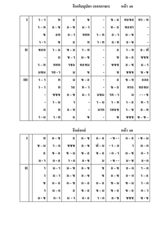 จีนเก็บบุปผา (ออกภาษา) หน้า 68
I ร – ร
ร – ท
ซ
ร -ร
ท
ล – ซ
ลท
ซ
ล
ล – ซ
ล – ร
ล
ซ
ม – ร
ททท
ท
-
-
ร – ท
ร - ท
ซ – ล
ท– ล
ล – ร
ล -ท
ทลซล
ซลทร
ม – ซ
ล - ซ
ทร – ท
-
-
-
II ซลท
-
ร – ท
มซม
ร – ม
ม
ททท
รท -ร
ซ – ม
ซ – ร
รซล
ม
ร – ท
ม – ซ
ทลซม
ซ
-
-
-
-
ล
ซ
ซซซ
ซ
ร – ท
ม – ล
ล – ซ
ซซซ
ล – ฟ
ซซซ
ม – ร
ซ - ซ
III ร – ร
ร – ร
-
-
ด
ร -ม
ท
ท
ซซซ
ร – ม
ท
ร -ท
ม
รล
ล – ซ
ร
ล – ท
ล
ซ – ล
ท– ร
ม – ร
-
-
ซ
-
-
มซม
ร – ม
มรท
-
ล
ซ – ล
รท – ร
ร – ท
รทลซ
ซ
ซ – ท
ทรล
ม
ร – ล
ร – ซ
ซซซ
ลลล
ทลซม
- - - ซ
ท– ร
ล – ท
ซ – ซ –
จีนฮ่อแฮ่ หน้า 68
I ท
ซ – ม
ล
ม -ร
ด– ซ
ร – ด
ซ – ล
ด -ล
ล
ซซซ
ซ - ม
ร - ด
ด– ซ
ล – ซ
ซ – ล
ล -ซ
ด– ล
ฟ – ม
ซ – ล
ม
-ซ --
- ร – ด
- ด – ร
-ซ --
ด– ล
ร
ม – ซ
ม - ซ
-ซ – ม
ม – ด
ด– ร
ล - ด
II ร
ร
ซ
ร
ม -ซ
ม – ร
ม – ร
ด– ล
ม – ด
ด- ร
ม – ซ
ม – ซ
ด– ซ
ล
ม - ร
ล – ซ
ล – ซ
ด– ล
ซ – ล
ด- ล
ซ
ซ
ด– ล
ซ – ม
ร -ด
ล – ซ
ล – ซ
ซ – ม
ซ – ล
ล -ซ
ล – ด
ล - ด
ซ – ม
ซ – ล
ซซซ
ร – ด
ร – ล
ร – ด
ด– ร
ซ - ซ
 