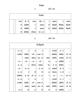 ตับจูล่ง
1. หน้า 135
โอดจีน
ดรม
ซํ
ซํ
ฟ
ซํ – ลํ
ลํฟลํซํ
ลํฟลํซํ
ซํฟซํม
ดรม
ร
ร
ฟรมด
ซํม – ร
มดมร
มดมร
รท – ด//
ร
ซํ
ซํ
มดมร
ลํซํลํฟ
ลํซํลํฟ
ร
ซํฟซํม
ซํฟซํม
มดมร
ฟมฟร
ฟมฟร
2. หน้า 135
จีนบีฮูหยิน
ม – ม
ดรฟซํ
-
- ด - -
ด – ด
- ซ - -
ด – ด
ซํซํซํซํ
ม – ม
ดรฟซํ
-
ด- ด
ร
ลํซํฟร
ดลลล
- ซํ - -
ร
ท – ล
ร
ลํ – ซํ
ร
ลํซํฟร
ดลลล
ซํ
ม
- ฟ - -
ซลดร
- ด - -
ฟรดล
-
ฟ
ฟ – ม
ม
- ฟ - -
ซลดร
ด
ร
มรด– ลํ
ดล – ซ
- ซํ - -
ดซลด
ด – ซ
ซํ
ร – ด
ร
มรด –ลํ
ดล – ซํ
ซํ
-
-
ลดซ
ท
รด
ล
ม
ร
-
-
ลดซ
ท
ดรมซํ
ซํซํซํซํ
ลํซํฟร
ล
ล – ซ
ดลซฟ
ซํมรด
- ด - -
ดรมซํ
ซํซํซํซํ
ลํซํฟร
ล
ด – ร
ลํซํฟร
ดลดซ
ซฟซํลํ
ฟซํลด
ซํ – ลํ
ร – ฟ
- ร - -
ด – ร
ลํซํฟร
ดลดร
ซฟซํลํ
-
ฟ – ซํ
ฟ – ซํ
- -
- -
- - -
- - -
ฟ – ซํ
- -
ฟ – ซํ
ฟ – ซํ
- - -
 