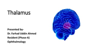 Thalamus
Presented by-
Dr. Farhad Uddin Ahmed
Resident (Phase-A)
Ophthalmology
 