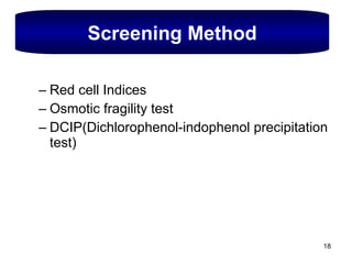 Thalassemia screening in pregnancy, Quality improvement and Evidence ...