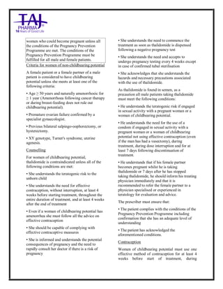 Thalidomide Capsule USP Taj Pharma SmPC | PDF