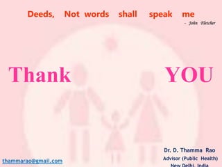 Vision – National Rural Health Mission (India)SDH / CHC120,000 populationSDH  – Sub  District  Hospital     CHC  - Community  Health  CentrePHC  -  Primary  Health  CentreSHC  –  Sub  Health  CentreLHV  –  Lady Health  VisitorAWW -  AnganWadi  WorkerNurses, MOs,SpecialistsObst./Anaest./Pedia/Med/SurP H C30-40  Villages 30,000 Population3 Nurses + LHV + Pharmacist +  Lab. Tech. + MOs (Allopath)+MO (AYUSH) S H C5 -6 Villages   5000 PopulationAuxiliary Nurse Midwives (Regular + Contractual)  &     Health Worker (Male) Community  Level   (Village)      1,000 PopulationASHA (Accredited Social Health Activiist)  +  AWW (ICDS)