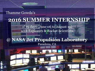 Nasa’S Jet Propulsion Laboratory Summer Internship Program – JQFIAY
