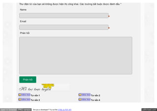 Thư điện tử của bạn sẽ không được hiện thị công khai. Các trường bắt buộc được đánh dấu *
Name

*
Email

*
Phản hồi

Phản hồi

Tư vấn 1

Tư vấn 2

Tư vấn 3

Tư vấn 4

open in browser PRO version

Are you a developer? Try out the HTML to PDF API

pdfcrowd.com

 