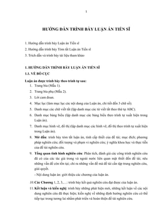 Tham thao cach trinh bay luan an, tom tat luan an | PDF