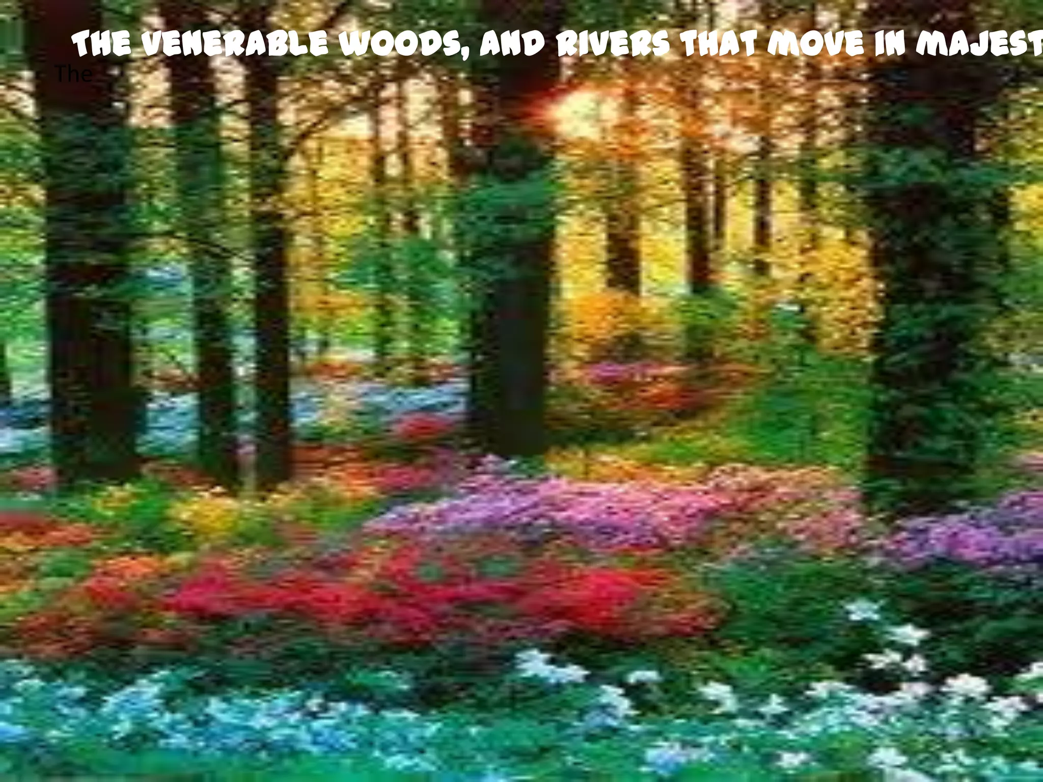 The venerable woods, and rivers that move in majest
The
 