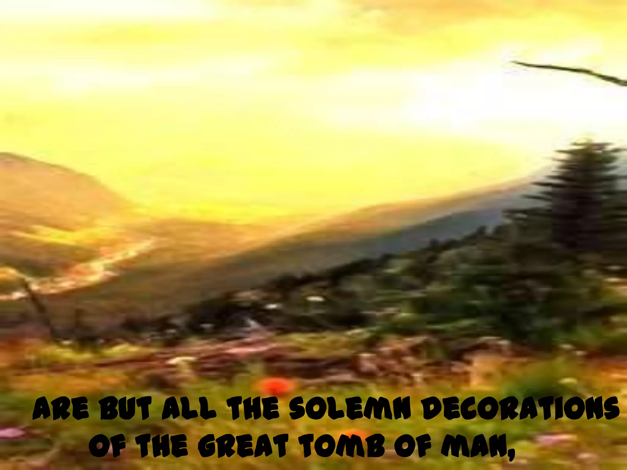 Are but all the solemn decorations
   Of the great tomb of man,
 