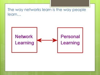 The way networks learn is the way people
learn…
 