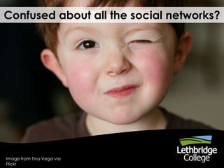 Confused about all the social networks?
Image from Tina Vega via
Flickr
 