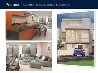 Premier Terreno: 138 m2 Construcción: 166.70 m2 3er Nivel: 30.60 m2
 