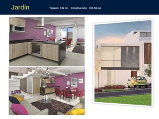 Jardín Terreno: 132 m2 Construcción: 105.50 m2
 