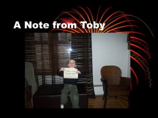 A Note from Toby 