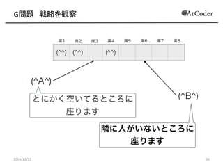 G問題 戦略を観察 
2014/12/12 
36  