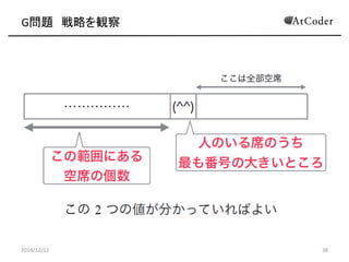 G問題 戦略を観察 
2014/12/12 
38  
