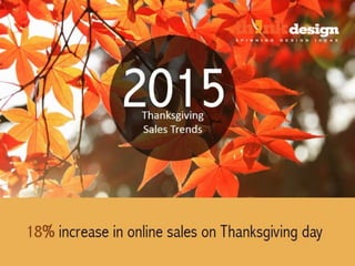 2015 - Thanksgiving Sales Trends
18% increase in online sales on Thanksgiving day
 