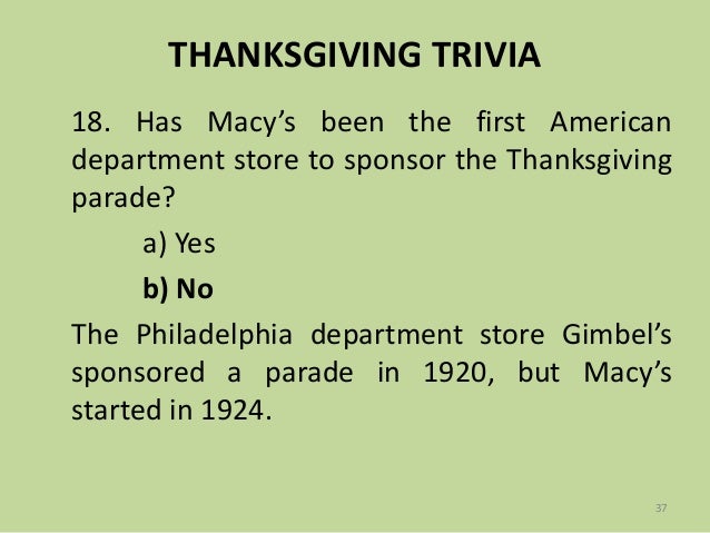 Thanksgiving Trivia