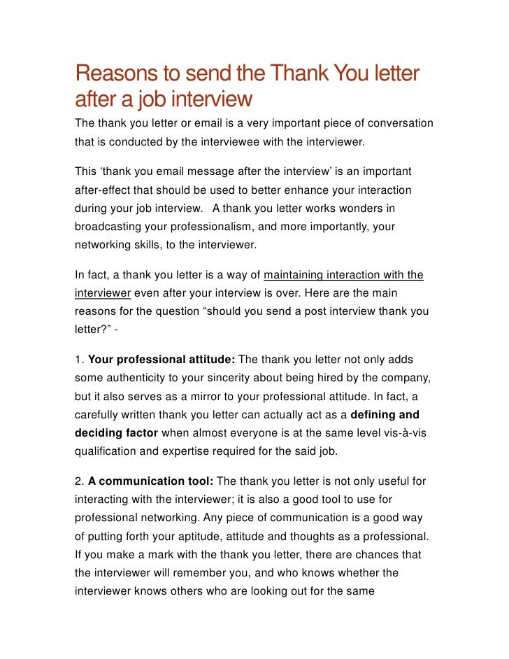 interviewers thank 2 letter you after a interview job Thank letter you