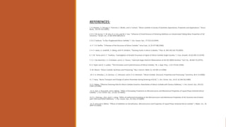 REFERENCES:
1. G. Roewer, U. Herzog, K. Trommer, E. Muller, and S. Fruhauf, “Silicon Carbide–A Survey of Synthetic Approaches, Properties and Applications,” Struct.
Bond., 101 59-135 (2002).
2. B. V. M. Kumar, Y.-W. Kim, D. S. Lim, and W. S. Seo, “Influence of Small Amount of Sintering Additives on Unlubricated Sliding Wear Properties of SiC
Ceramics,” Ceram. Int., 37 [8] 3599-608 (2011).
3. N. P. Padture, “In Situ-Toughened Silicon Carbide,” J. Am. Ceram. Soc., 77 519-23 (1994).
4. P. T. B. Shaffer, “A Review of the Structure of Silicon Carbide,” Acta Cryst., B, 25 477-88 (1969).
5. H. P. Iwata, U. Lindefelt, S. Oberg, and P.R. Briddon, “Stacking Faults in Silicon Crabides,” Phys. B, 340-342 165-70 (2003).
6. Y. M. Tairov and V. F. Tsvetkov, "Investigation of Growth Processes of Ingots of Silicon Carbide Single Crystals," J. Crys. Growth, 43 [2] 209-12 (1978).
7. A. J. Van Bommel, J. E. Crombeen, and A. V. Tooren, “Leed and Auger Electron Observations of the SiC (0001) Surface,” Surf. Sci., 48 463-72 (1975).
8. A. Taylor and D. S. Laidler, “The Formation and Crystal Structure of Silicon Carbide,” Br. J. Appl. Phys., 1 [7] 174-81 (1950).
9. W. Wesch, “Silicon Carbide: Synthesis and Processing,” Nucl. Instrum. Meth. B, 116 305-21 (1996).
10. V. A. Izhevskyi, L. A. Genova, J. C. Bressiani, and A. H. A. Bressiani, “Silicon Carbide. Structure, Properties and Processing,” Ceramica, 46 4-13 (2000).
11. T. Hase, “Boron Transport and Change of Lattice Parameter during Sintering of β-SiC,” J. Am. Ceram. Soc., 63 [5- 6] 349-50 (1980).
12. K. Negita, “Effective Sintering Aids for Silicon Carbide Ceramics: Reactivities of Silicon Carbide with Various Additives,” J. Am. Ceram. Soc., 69 [12]
C308-10 (1986).
13. D. Sciti, S. Guicciardi, and A. Bellosi, “Effect of Annealing Treatment on Microstructure and Mechanical Properties of Liquid-Phase Sintered Silicon
Carbide,” J. Eur. Ceram. Soc., 21 621-32 (2001).
14. D. I. Cheong, J. Kim, and S. J. Kang, “Effect of Isothermal Annealing on the Microstructure and Mechanical Properties of SiC Ceramics Hot-Pressed
with Y2O3 and Al2O3 Additions,” J. Eur. Ceram. Soc., 22 1321-27 (2002).
15. D. Sciti and A. Bellosi, “Effects of Additives on Densification, Microstructure and Properties of Liquid-Phase Sintered Silicon Carbide” J. Mater. Sci., 35
3849-55 (2000).
 