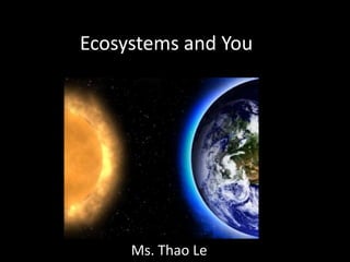Ecosystems and You




     Ms. Thao Le
 