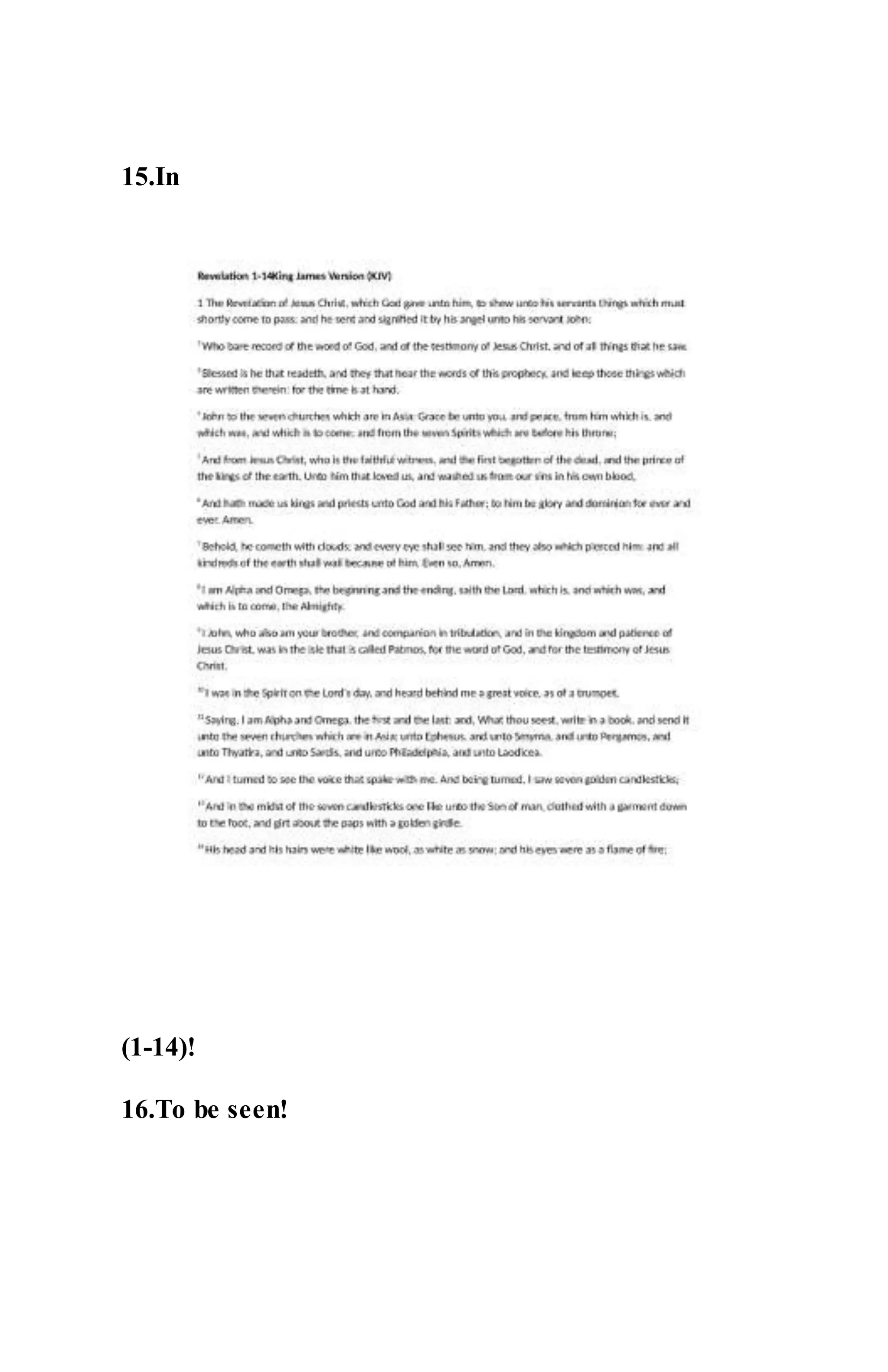 15.In
(1-14)!
16.To be seen!
 