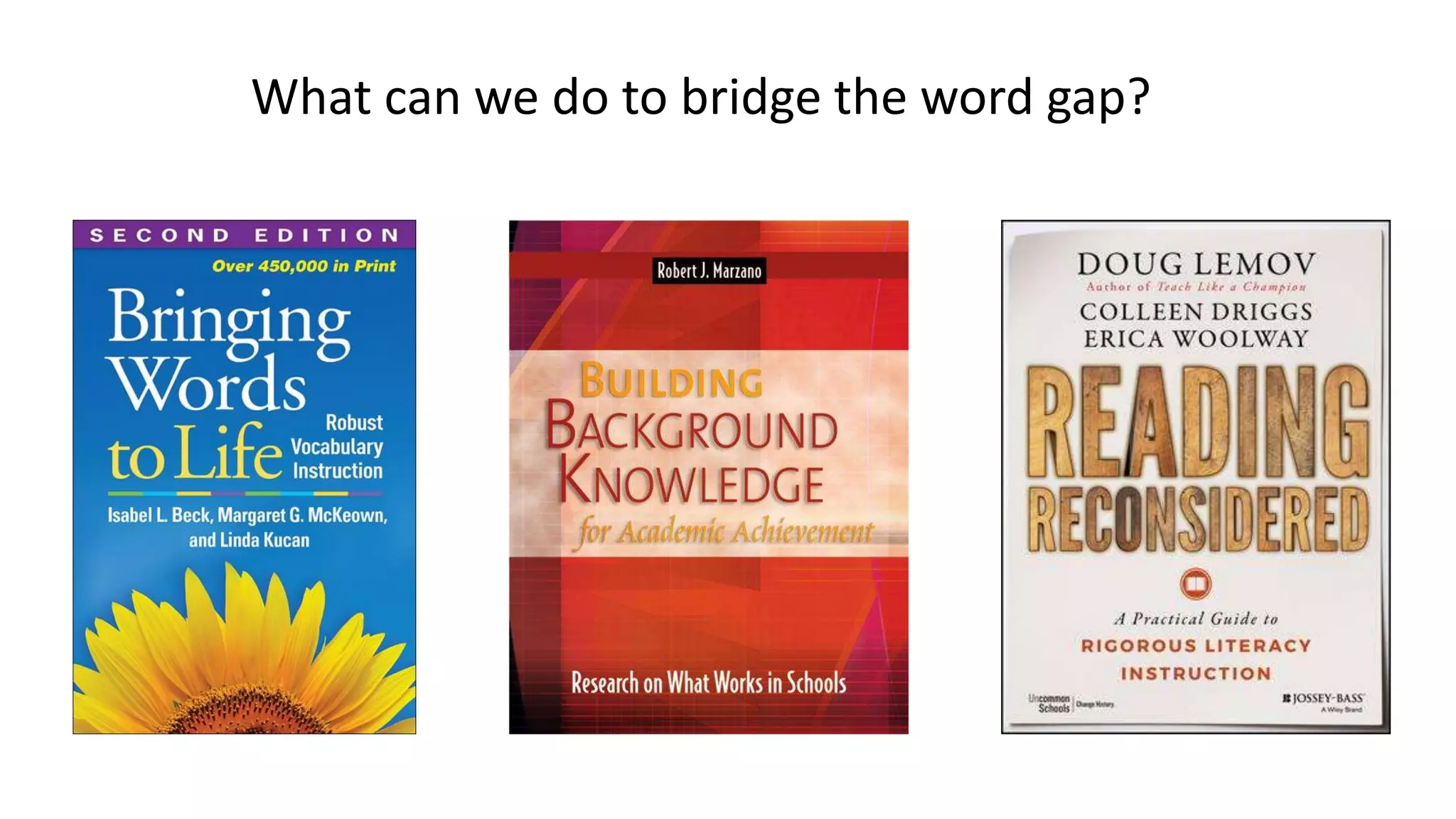 What can we do to bridge the word gap?
 