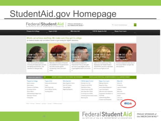 StudentAid.gov Homepage
16
 