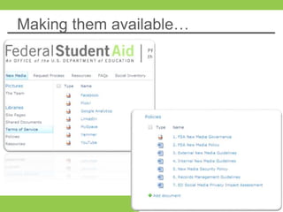 Making them available…
 