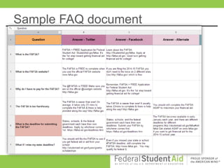 Sample FAQ document
 
