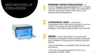 hydrogen peroxide solution
34
NEW METHODS OF
STERILIZATION 1
2
3
 