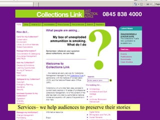 Services– we help audiences to preserve their stories 