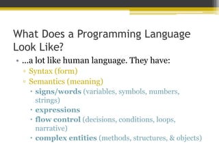 Introduction to Programming (well, kind of.) | PPT