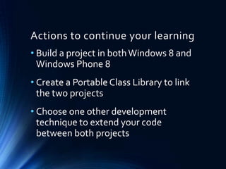Maximizing code reuse between Windows Phone 8 and Windows 8 (That Conference 2013)