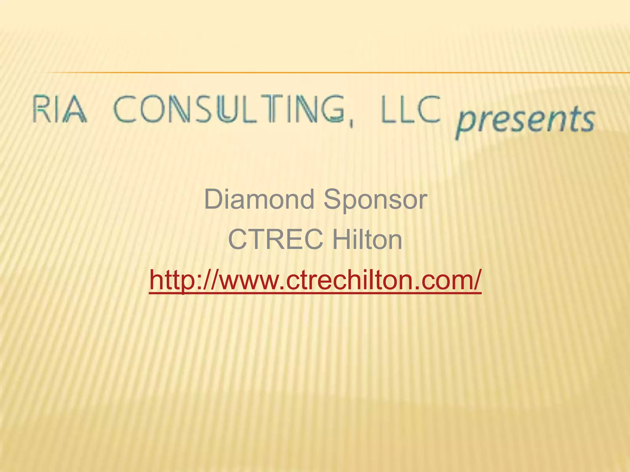Diamond Sponsor
CTREC Hilton
http://www.ctrechilton.com/