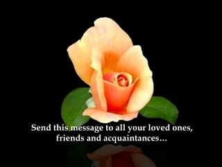 Send this message to all your loved ones, friends and acquaintances… 