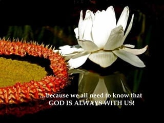 … because we all need to know that  GOD IS ALWAYS WITH US! 