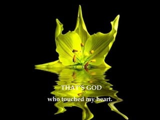 THAT’S GOD
who touched my heart.
 