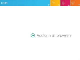 11
DEMO
Audio in all browsers
 