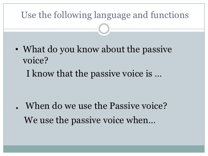 Passive voice
