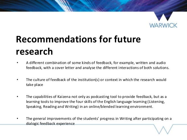 recommendation for future researchers sample Week 10 the conclusion.